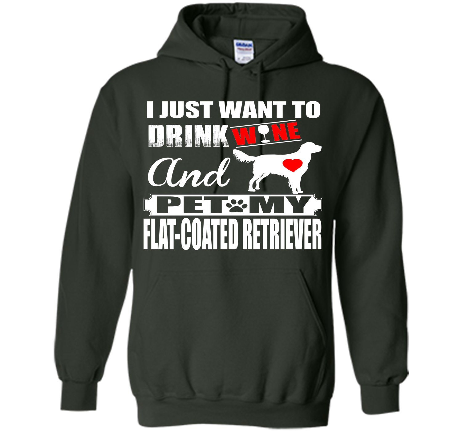 I just want to drink wine and pet my flat coated r T Shirt