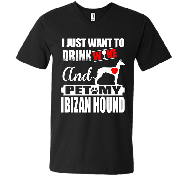 I just want to drink wine and pet my ibizan hound T Shirt