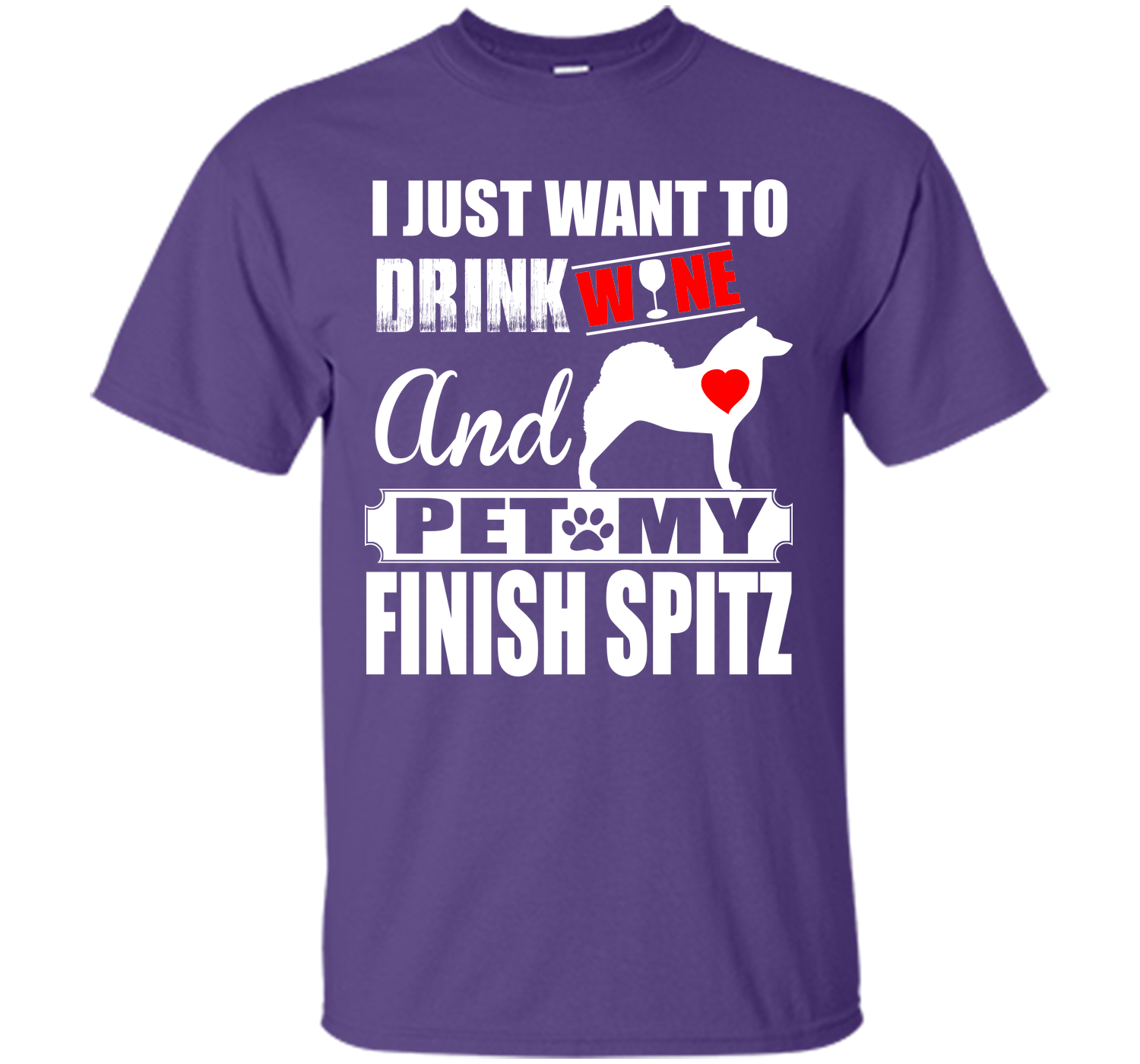 I just want to drink wine and pet my finish spitz T Shirt