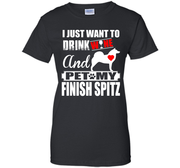 I just want to drink wine and pet my finish spitz T Shirt