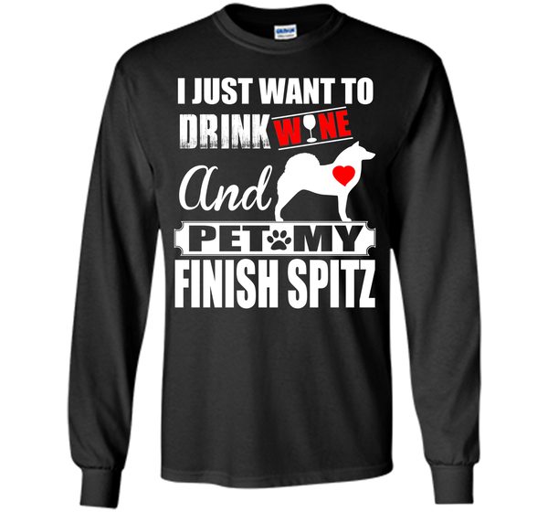I just want to drink wine and pet my finish spitz T Shirt