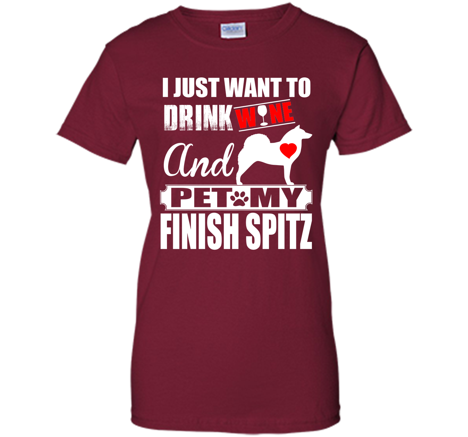 I just want to drink wine and pet my finish spitz T Shirt