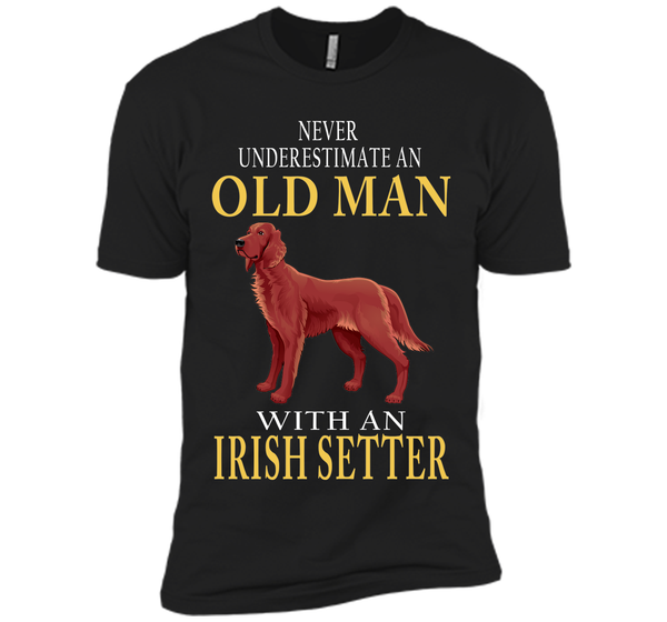 Never underestimate an old man with an irish sette T Shirt