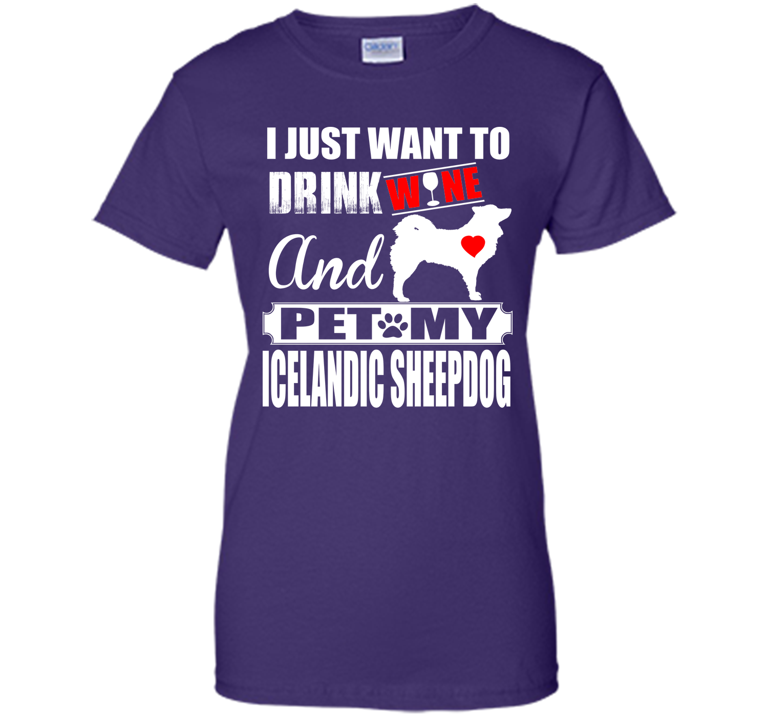 I just want to drink wine and pet my icelandic she T Shirt