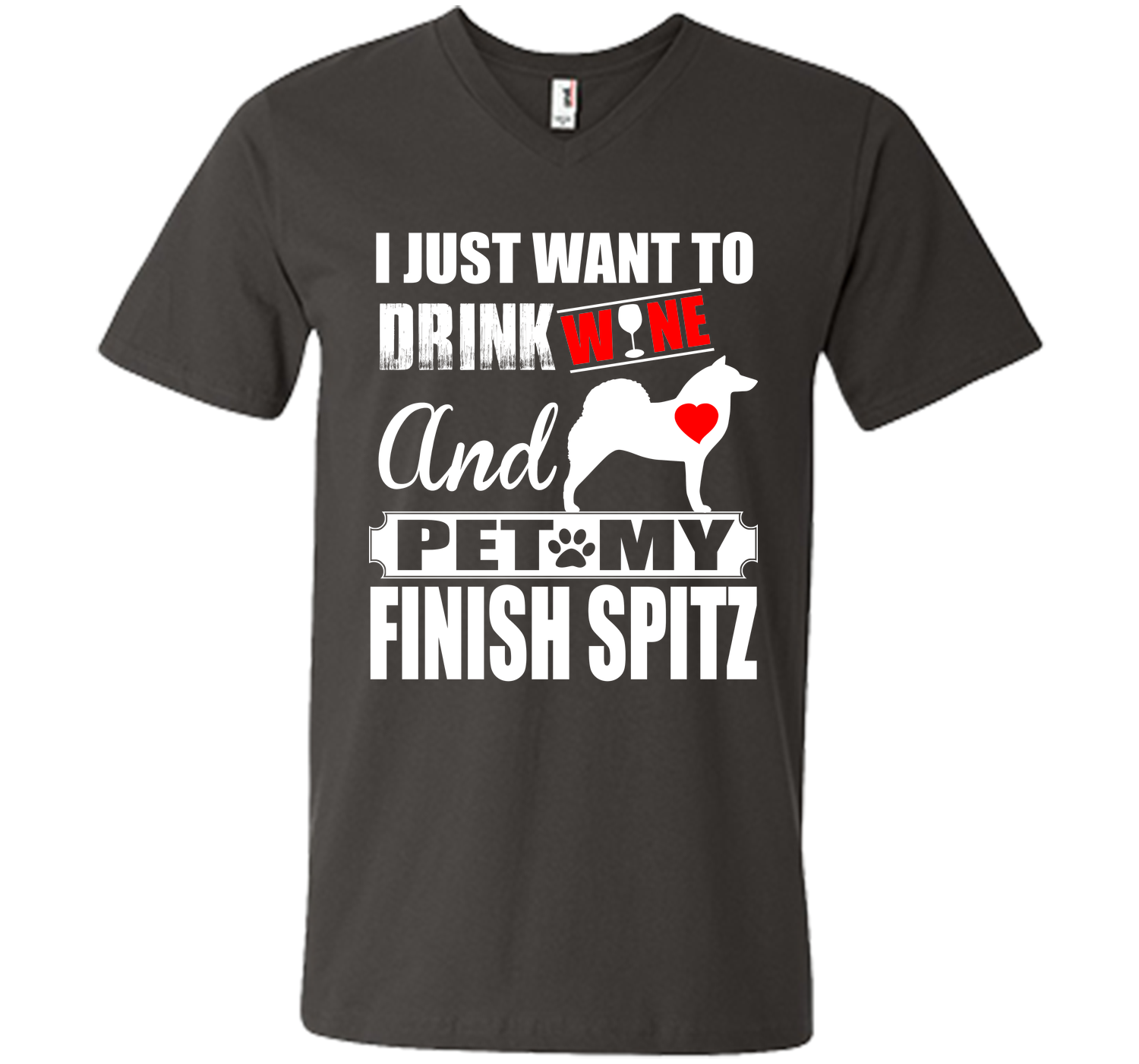 I just want to drink wine and pet my finish spitz T Shirt