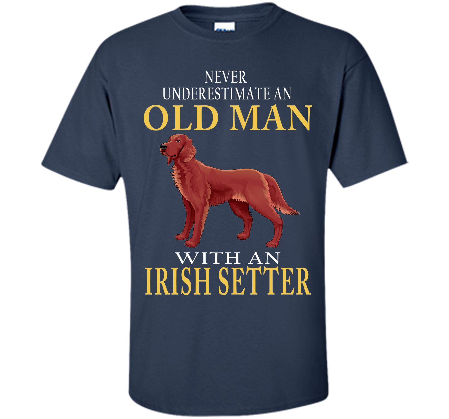 Never underestimate an old man with an irish sette T Shirt