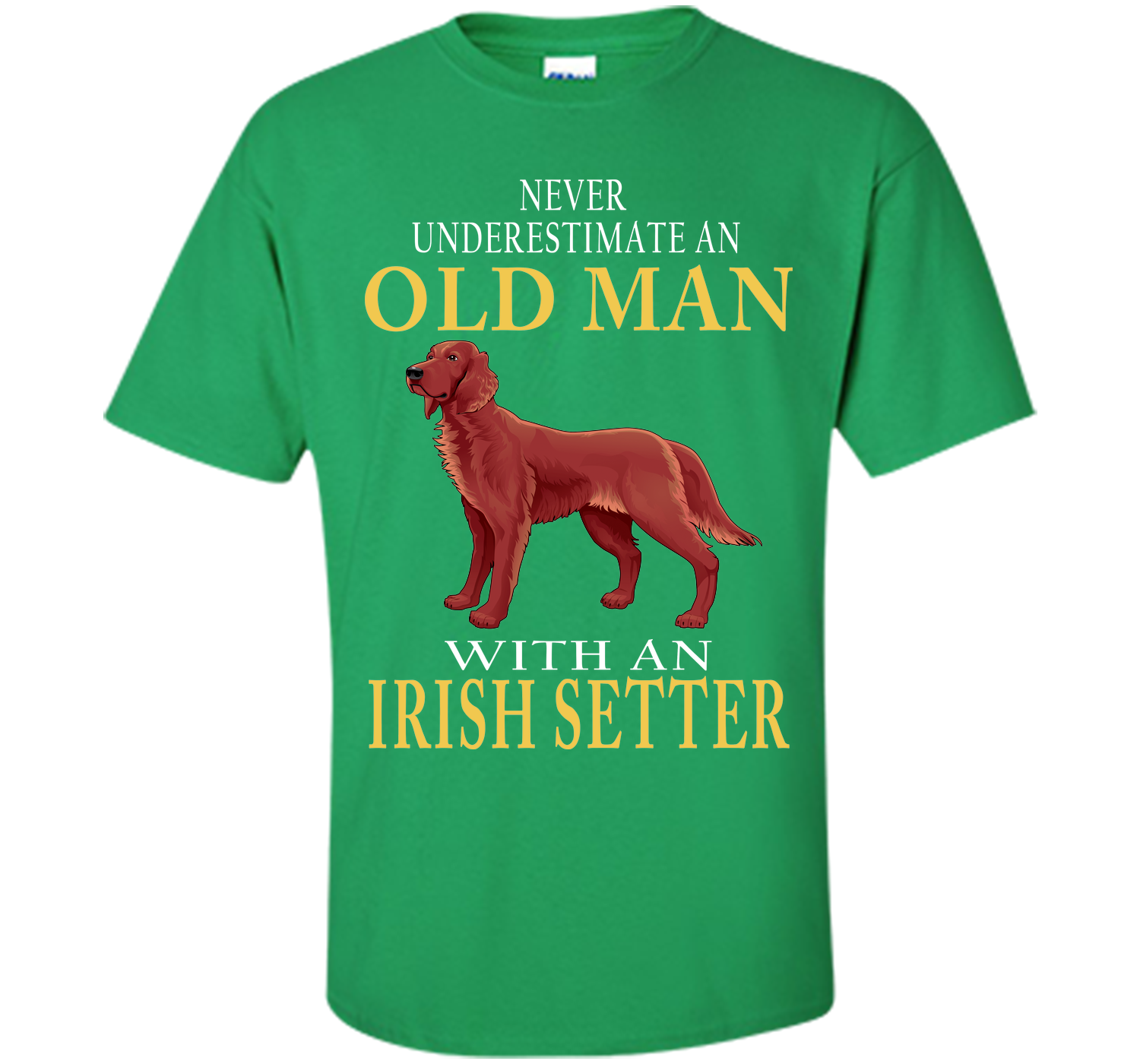 Never underestimate an old man with an irish sette T Shirt