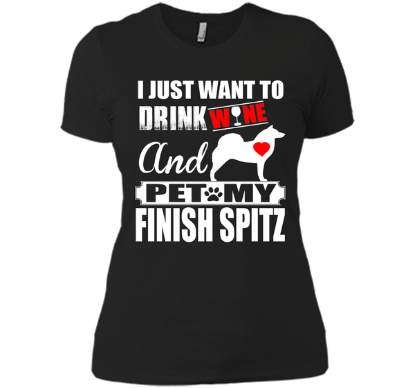 I just want to drink wine and pet my finish spitz T Shirt