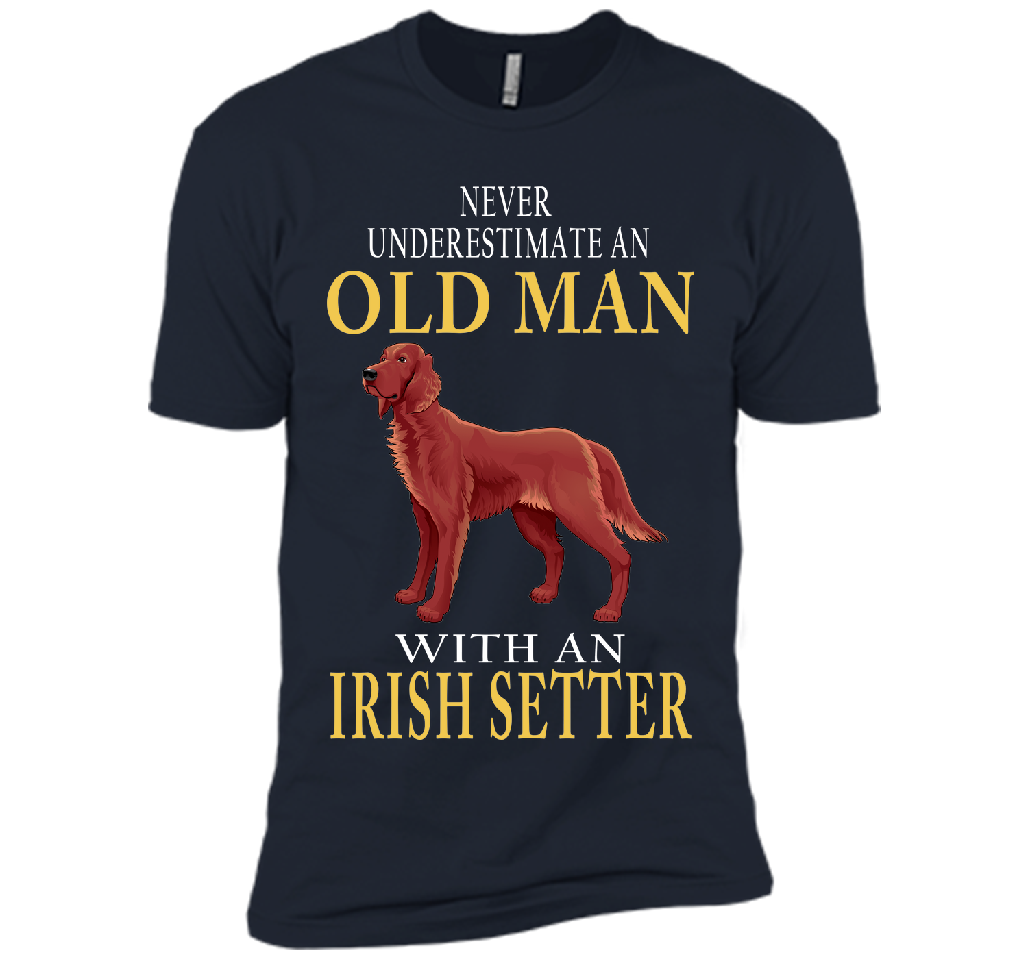 Never underestimate an old man with an irish sette T Shirt