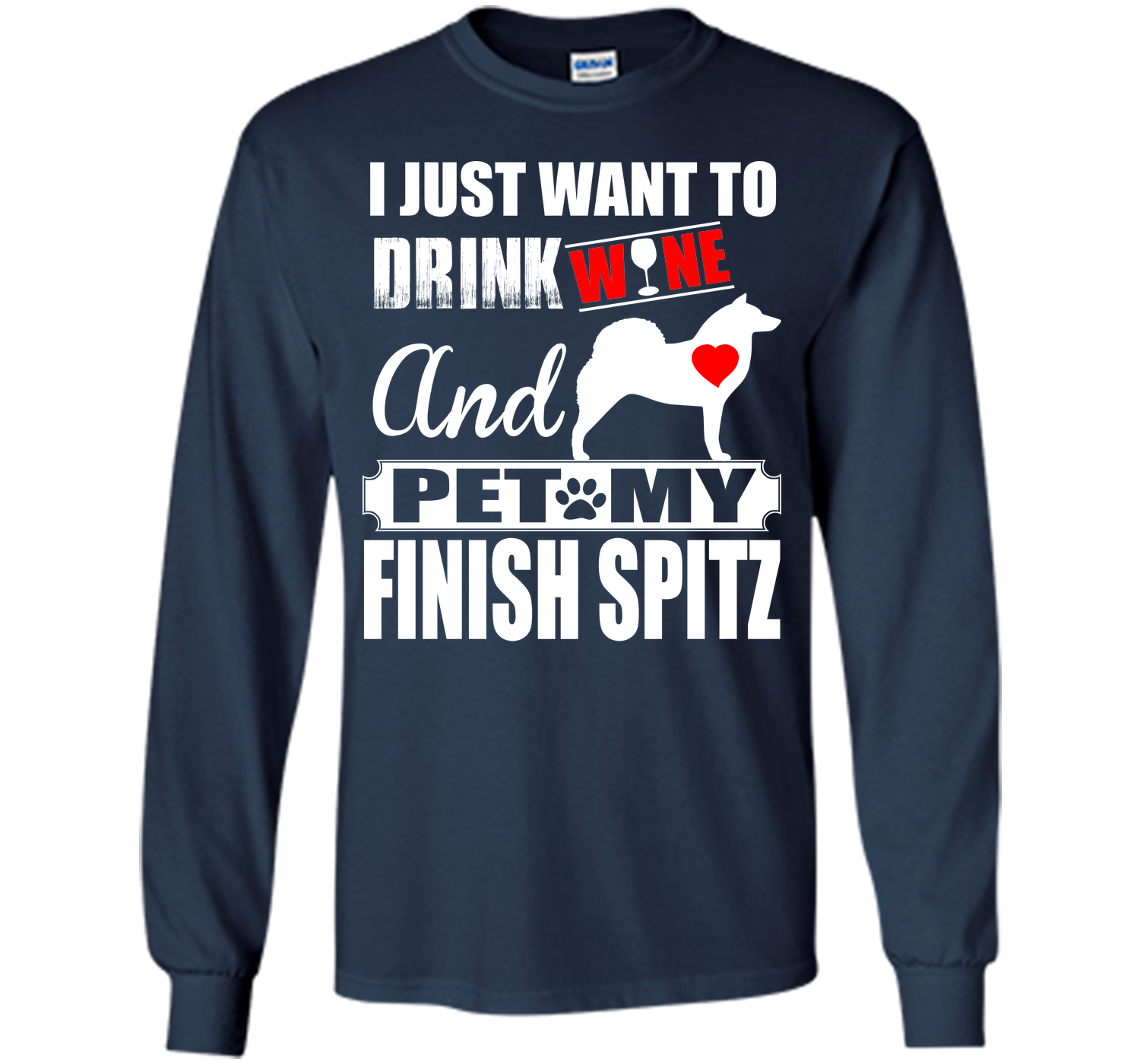 I just want to drink wine and pet my finish spitz T Shirt