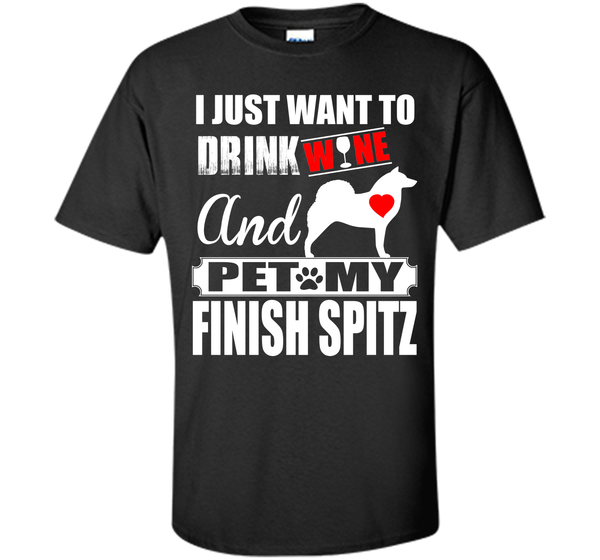 I just want to drink wine and pet my finish spitz T Shirt