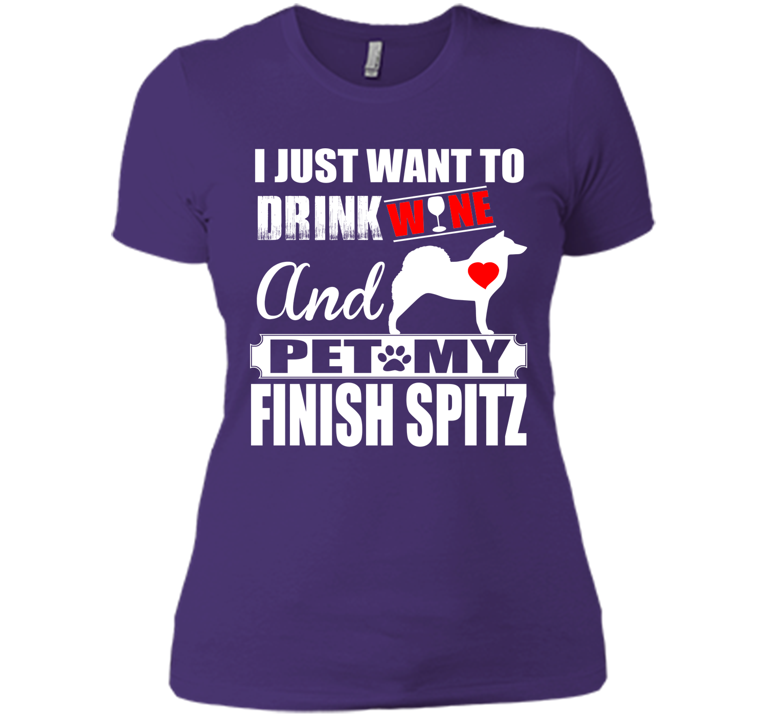 I just want to drink wine and pet my finish spitz T Shirt